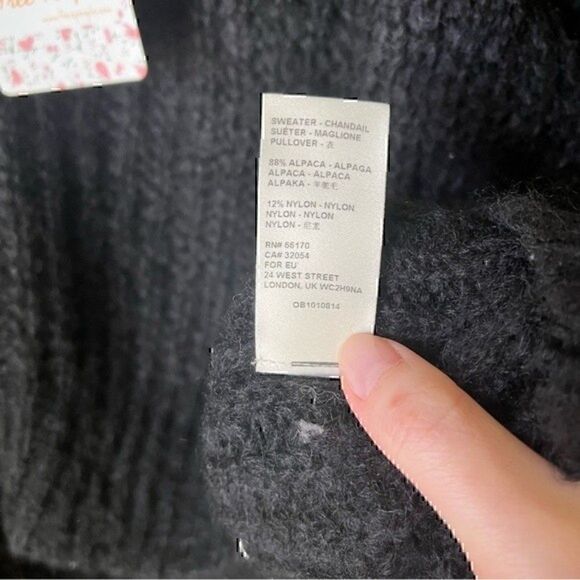 NWT Free People Moon Beam Alpaca Blend Sweater Black Small - Picture 11 of 13